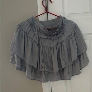Gray Ruffled Women's skirt S
